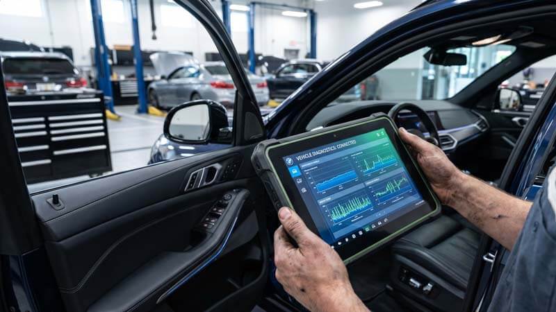 Компьютерная диагностика автомобиля BMW с помощью профессионального планшета