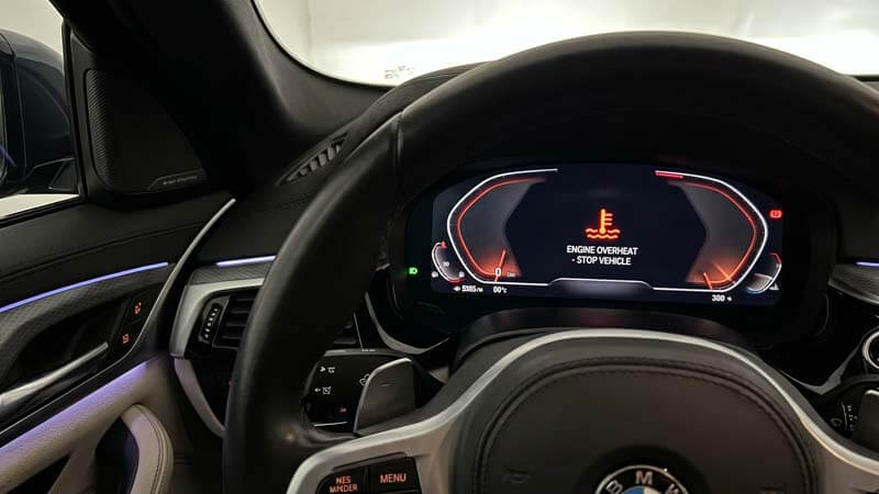 Ошибка перегрева двигателя на приборной панели BMW