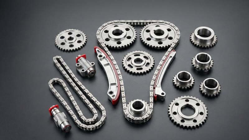 Полный комплект цепи ГРМ со звездами, натяжителями и успокоителями