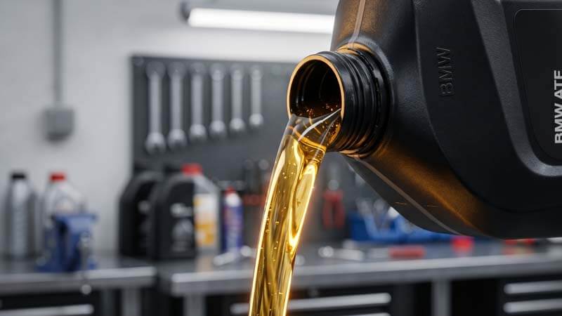 Процесс замены оригинального трансмиссионного масла в автомобиле BMW