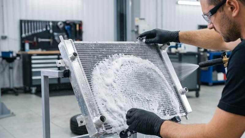 Профессиональная мойка радиатора BMW со снятием и химией