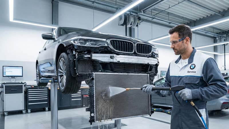 Профессиональное обслуживание промывка кассеты радиаторов специализированным оборудованием